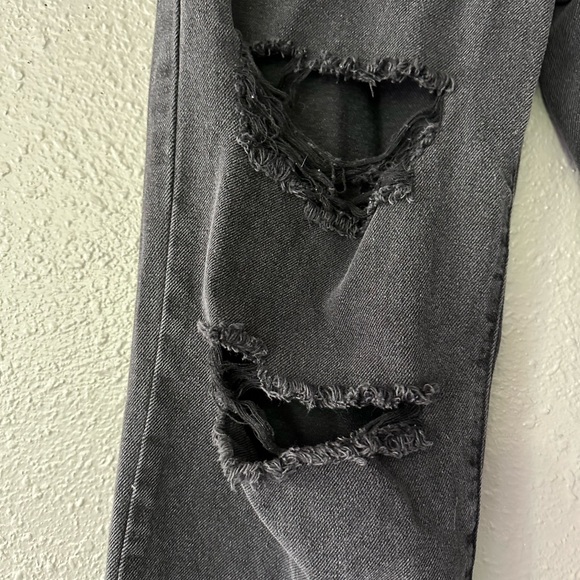 S.O.N.G Black High Rise Distressed Straight Leg Jeans Size 9/29 Woman’s Jeans - Picture 3 of 11